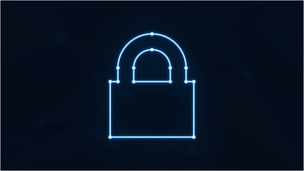 Free padlock neon cybersecurity vector