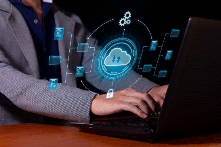 man uses cloud computing on his computer to transm 2024 12 06 17 00 13 utc