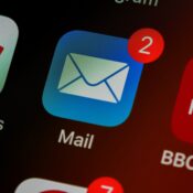 closeup of mail app icon on phone